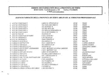 ordine dei farmacisti della provincia di terni elenco ... - Farmacia