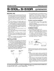 Pioneer S-510 Operating Instructions