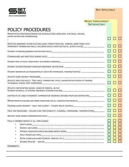 Risk Control Checklist Pdf