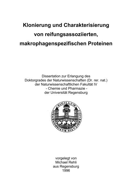 Klonierung und Charakterisierung von reifungsassoziierten ...