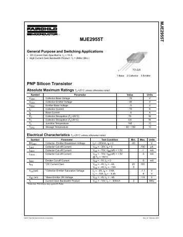MJE2955 data sheet - Komponenten