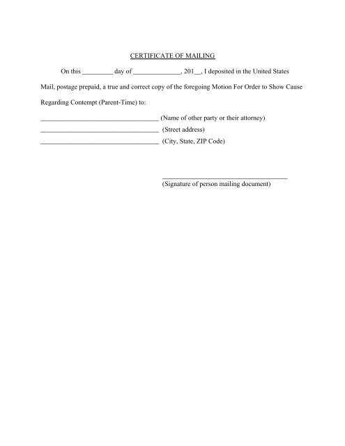 Motion for Order to Show Cause Re: Contempt - Utah State Courts