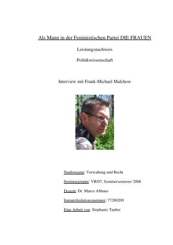 Interview mit Frank-Michael Malchow