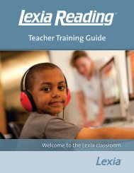 Teacher Training Guide - Lexia Learning