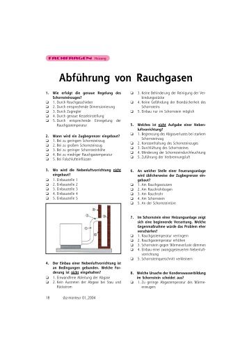 Abführung von Rauchgasen