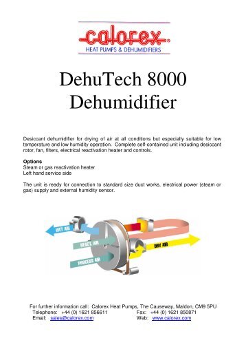 DehuTech 8000 Dehumidifier - Calorex