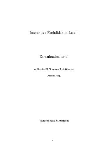 Interaktive Fachdidaktik Latein Downloadmaterial