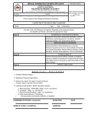 Medical Certificate DFA 2008 2 - Philippine Retirement Authority