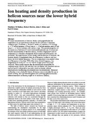 Ion heating and density production in a helicon source near the ...