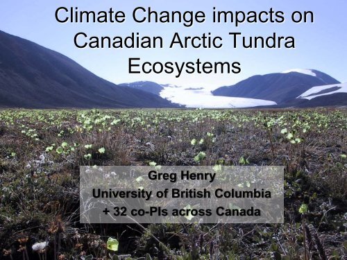 Climate Change impacts on Canadian Arctic Tundra Ecosystems by ...
