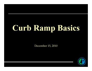 Curb Ramp Basics