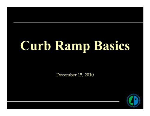 Curb Ramp Basics