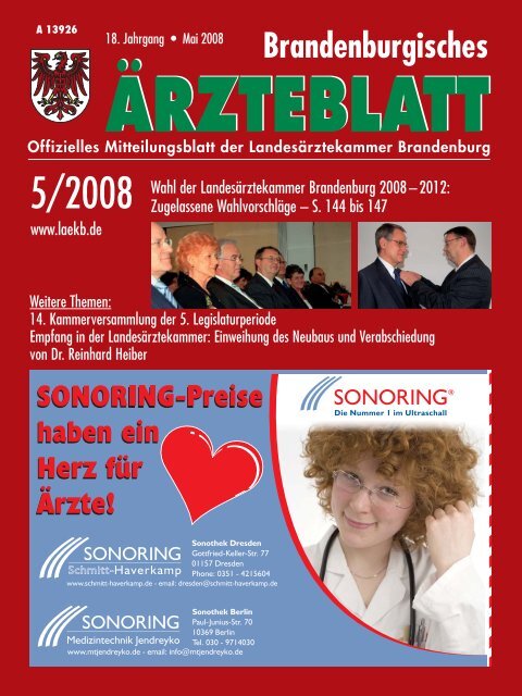 Brandenburgisches Ärztebaltt 5/2008 - Landesärztekammer ...