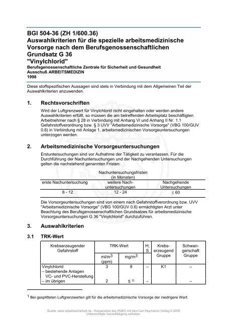 BGI 504-36 (ZH 1/600.36) - beim Carl Heymanns Verlag