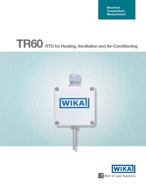 TR60 RTD for Heating, Ventilation and Air-Conditioning - WIKA