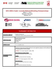 Tournament Information - Canadian Amateur Wrestling Association