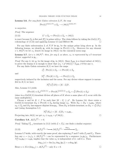 ASPECTS OF IWASAWA THEORY OVER FUNCTION FIELDS 1 ...