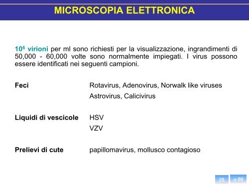 Diagnosi diretta - Sezione di Microbiologia
