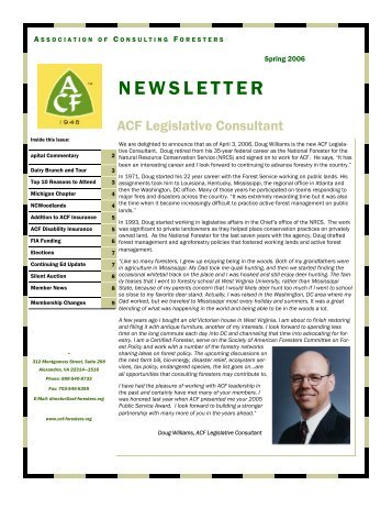 Spring 2006 ACF Newsletter - Association of Consulting Foresters