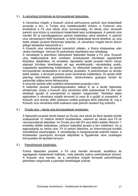 VÃ¡rosrendezÃ©si terv â Tiszacsege 2009 (pdf).