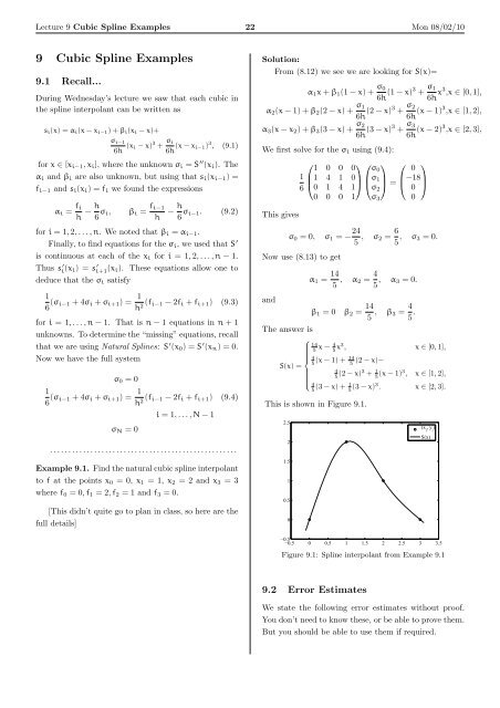 9 Cubic Spline Examples