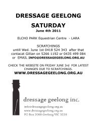 DRESSAGE GEELONG SATURDAY - Equestrian Victoria