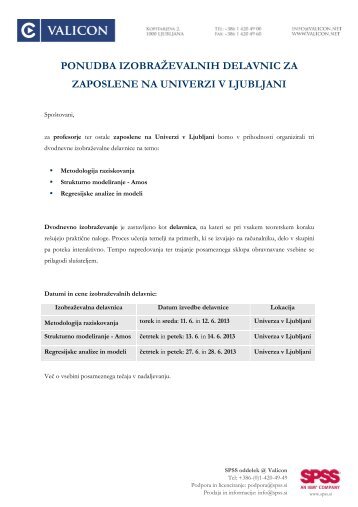 ponudba izobraÅ¾evalnih delavnic za zaposlene na univerzi v ljubljani