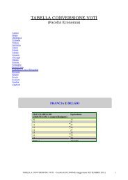 Tabella Conversione Voti in trentesimi per mete europee - UCSC ...