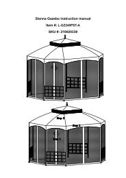 Sienna Gazebo instruction manual SKU #: 210020338 - Big Lots