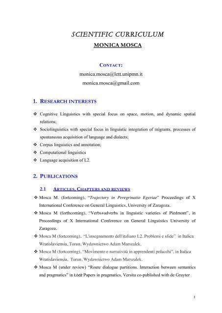 curriculum completo [pdf] - Università del Piemonte Orientale