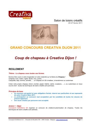 Mise en place Concours â Creativa Namur : - Creavenue