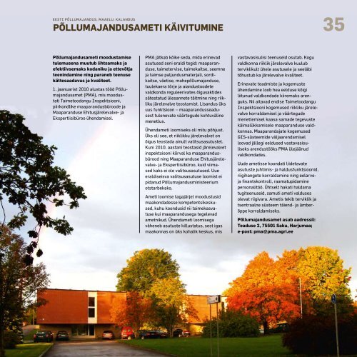 PÃµllumajandus, maaelu, kalandus 2010 - PÃµllumajandusministeerium