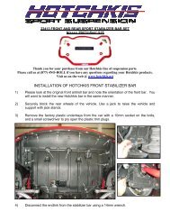 installation of hotchkis front stabilizer bar - Hotchkis Sport Suspension