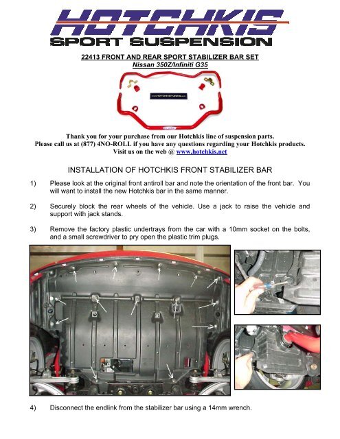 installation of hotchkis front stabilizer bar - Hotchkis Sport Suspension