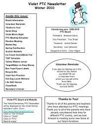 Violet PTC Newsletter November/December 2006 - Lake Shore ...