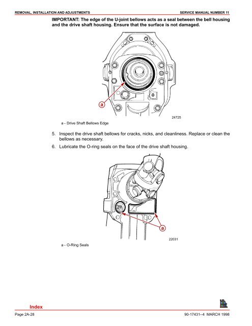 Service Manual Number 11 Removal Installation And Adjustments