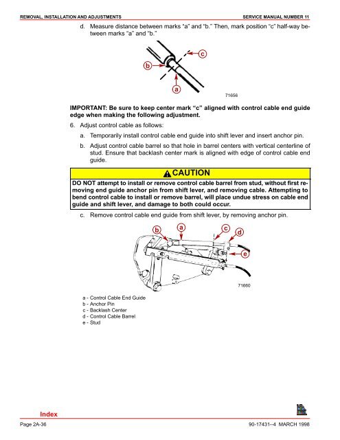 Service Manual Number 11 Removal Installation And Adjustments