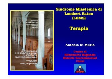 La sindrome di Eaton - Lambert - Terapia