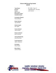 i9 Sports 2009 Spring Flag Football ROSTER