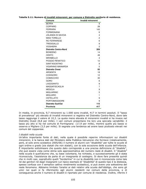 Profilo di comunitÃ  - Azienda USL di Ferrara