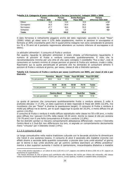 Profilo di comunitÃ  - Azienda USL di Ferrara