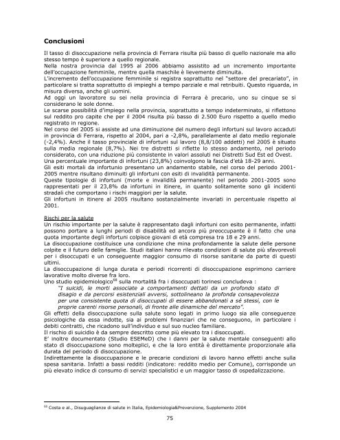 Profilo di comunitÃ  - Azienda USL di Ferrara