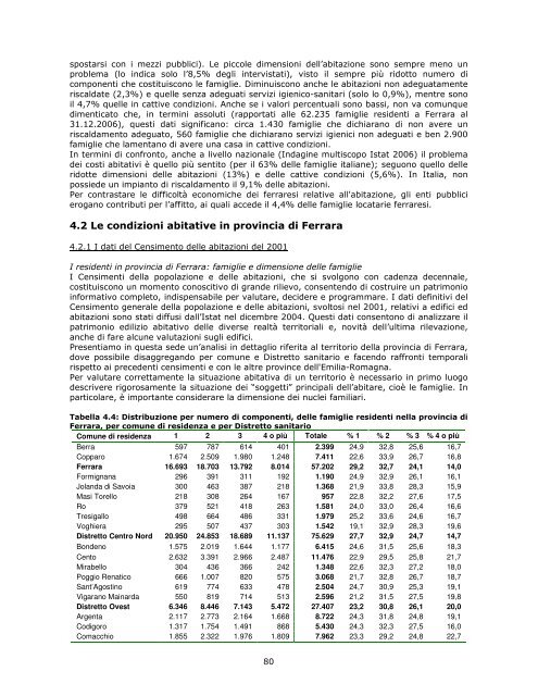 Profilo di comunitÃ  - Azienda USL di Ferrara