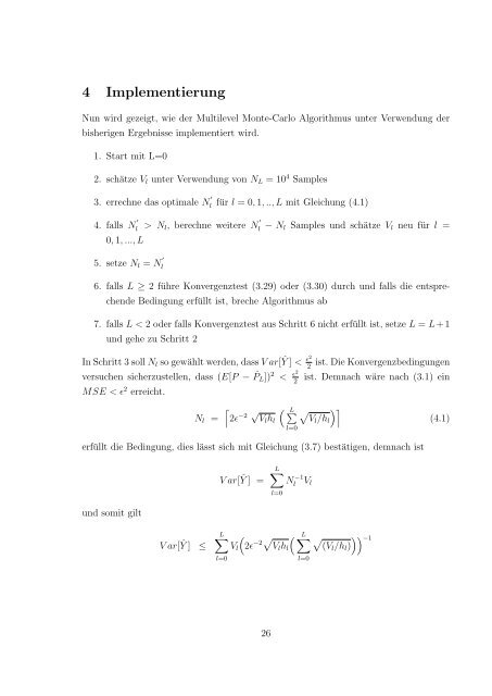 Multilevel Monte-Carlo Simulationsverfahren mit ... - G-CSC Home