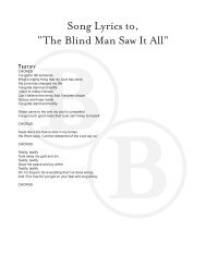Song Lyrics to, “The Blind Man Saw It All” - Booth Brothers