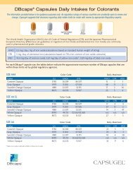 DBcapsÂ® Capsules Daily Intakes for Colorants - Capsugel