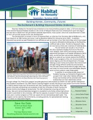 Summer Newsletter - Beaches Habitat for Humanity