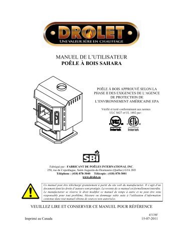 MODEL 1100 STOVE - Drolet