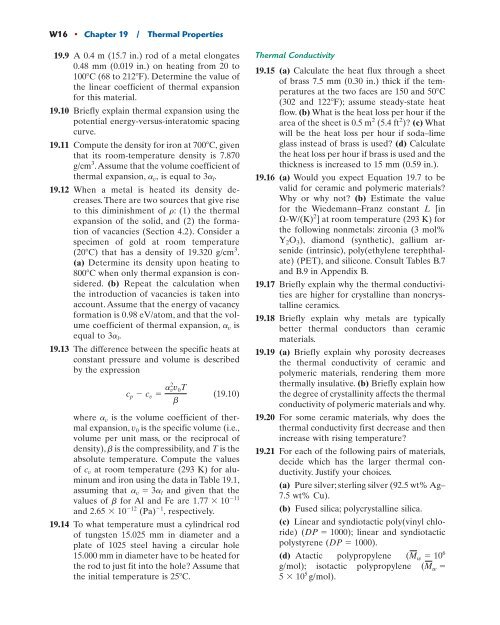 Chapter 19 Thermal Properties