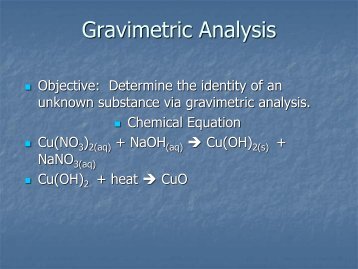 Gravimetric analysis of a copper salt